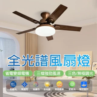 【LADUTA 拉布塔】吊扇燈 電風扇 吸頂燈吊扇 DC風扇(52吋 APP智控 變頻省電 110V 房間 客廳 F8089)