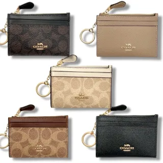 【COACH】立體字母 防刮皮革 證件 零錢包 零錢袋 卡包 鑰匙包 手拿包(CW870 88250 禮物 送禮)