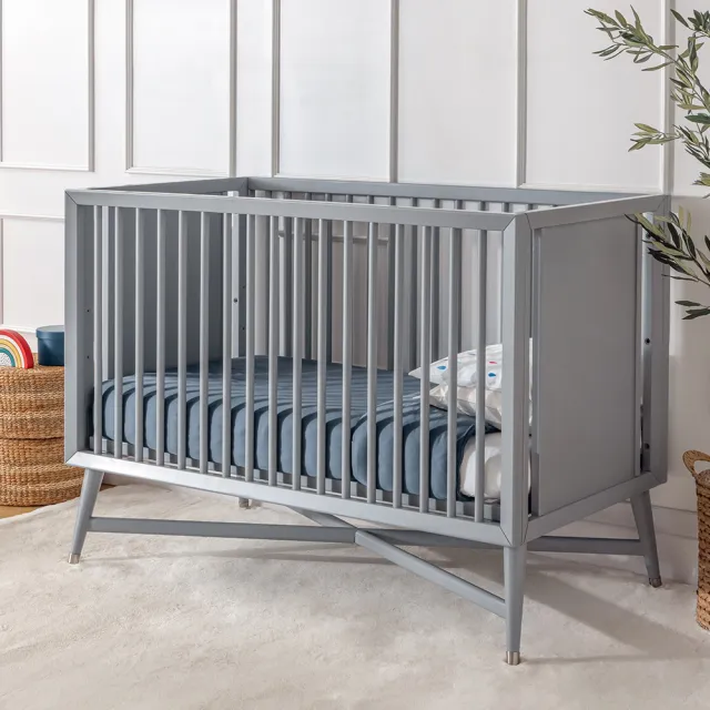 【LEVANA】New York 紐約五合一嬰兒床+高密度支撐棉床墊(嬰兒床/成長床/書桌床)