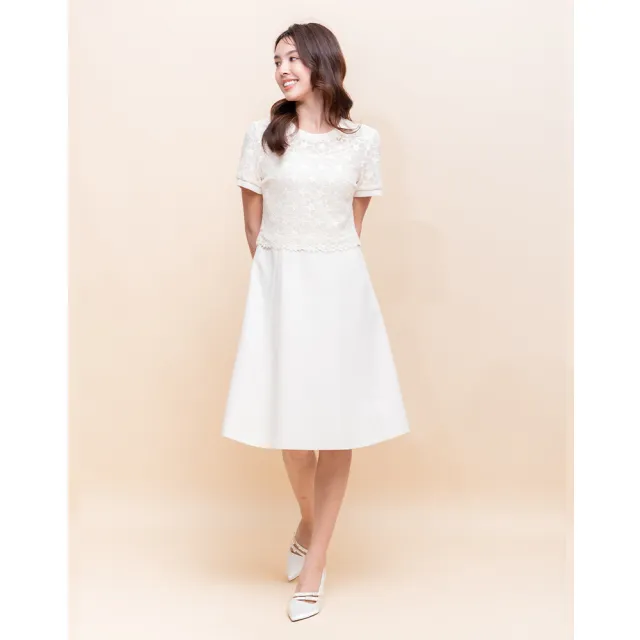 【perng yuh 芃諭名品】柔緻雅恬 蕾絲 仿兩件式 洋裝(2025 AW Collection|4C秋冬新品上市)