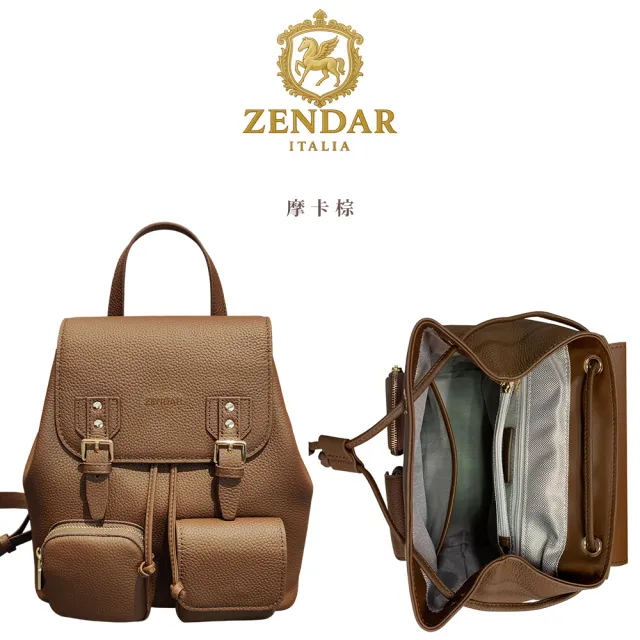 【ZENDAR】直播限定 限量1折 頂級超柔軟小牛皮後背包 漢娜系列 全新專櫃展示品(2色選)
