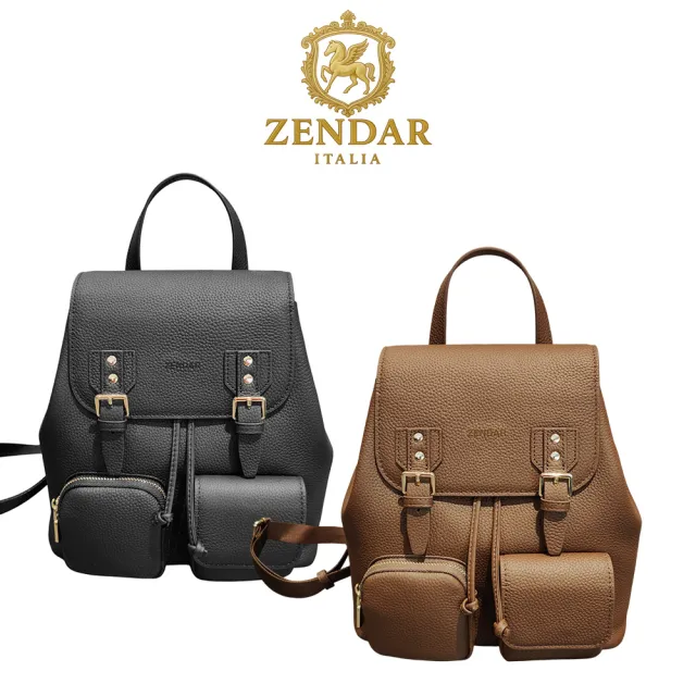 【ZENDAR】直播限定 限量1折 頂級超柔軟小牛皮後背包 漢娜系列 全新專櫃展示品(2色選)