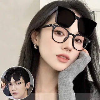 【Seoul Show 首爾秀】近視套鏡輕量TR90太陽眼鏡UV400夜視墨鏡 821(男女兩用款)