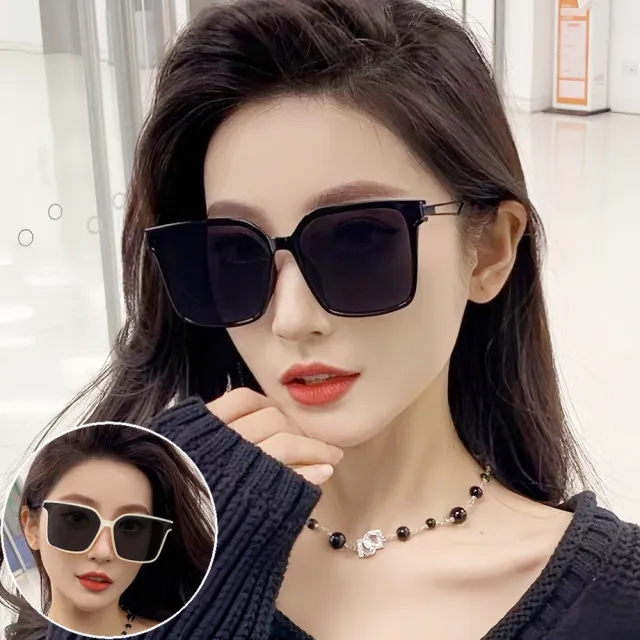 【Seoul Show 首爾秀】金屬鏤空鏡腿男女大方框防曬遮陽時尚太陽眼鏡抗UV400墨鏡 G17