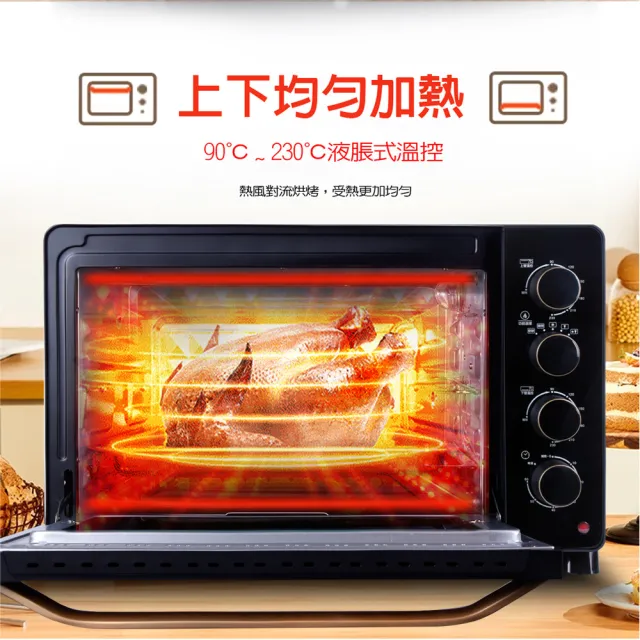【晶工牌】38L雙溫控旋風電烤箱 贈 不鏽鋼深烤盤(JK-8380)
