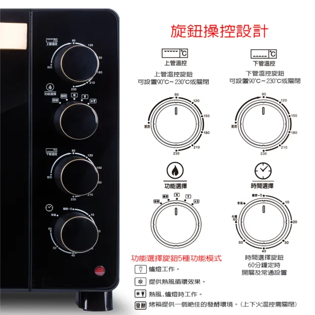 【晶工牌】38L雙溫控旋風電烤箱 贈 不鏽鋼深烤盤(JK-8380)