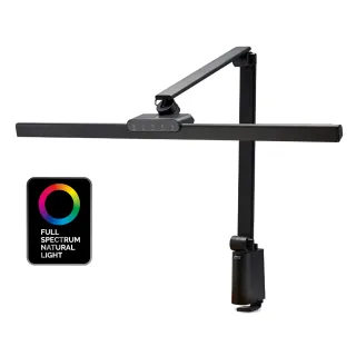 【喜光全光譜】LED專業健康護眼檯燈-TIMAX Professional-鈦空黑桌夾款(80cm超廣域最高階)