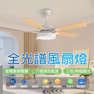 【LADUTA 拉布塔】吊扇燈 電風扇 吸頂燈吊扇 DC風扇(52吋 APP智控 變頻省電 110V 房間 客廳 F8520)