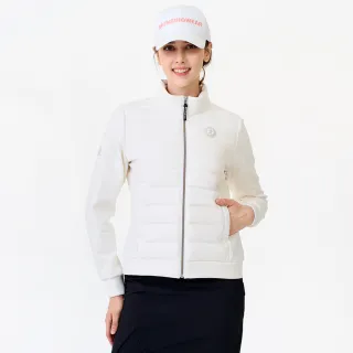 【Munsingwear】企鵝牌 女款白色簡約異材質剪接輕羽絨外套 MLWL6602