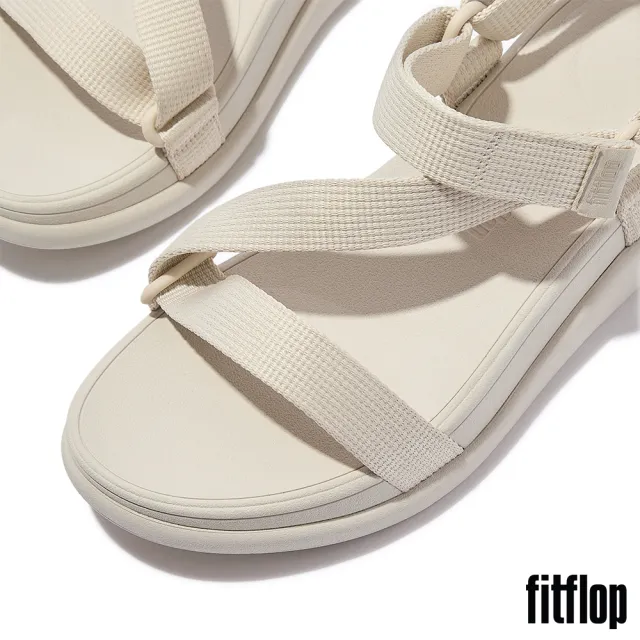 【FitFlop】F-MODE GO 織帶Z字造型厚底後帶涼鞋-女(二色)