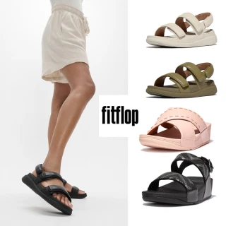 【FitFlop】F-MODE GO 可調式厚底後帶涼鞋/亮片/皮革涼鞋-女(多色)