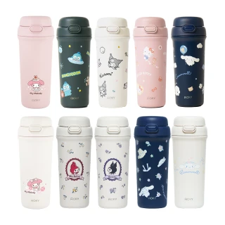 【WOKY 沃廚】三麗鷗聯名_All-P輕芯鈦瓷雙飲保溫杯500ml(兒童水壺/吸管杯/保冰保溫)
