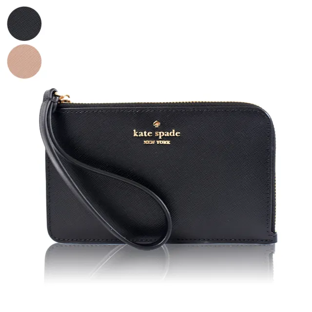 【KATE SPADE】Lucy 防刮十字紋L型拉鍊手掛拉鍊證件/零錢包(新款任選)