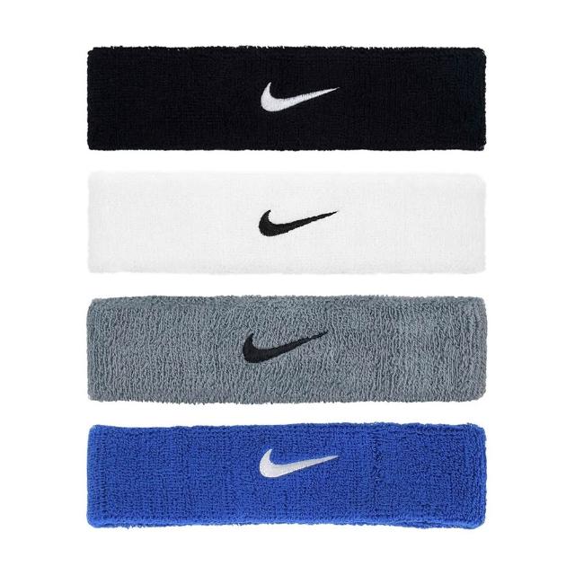 【NIKE 耐吉】頭帶 SWOOSH CLASSIC 010黑/101白/005灰/400藍(運動頭帶 止汗髮帶 毛巾材質 柔軟 吸汗 乾爽)