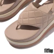 【FitFlop】F-MODE 菱格紋厚底後帶夾腳涼鞋-女(三色)
