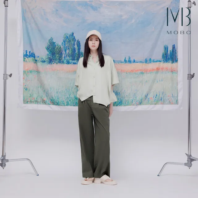 【MO-BO】腰頭配色舒適寬褲