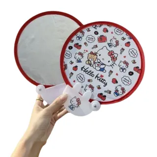【森田小倉】HelloKitty折疊反光板扇子(兩用扇子 自拍拍攝可用 折疊收納 帶收納袋)