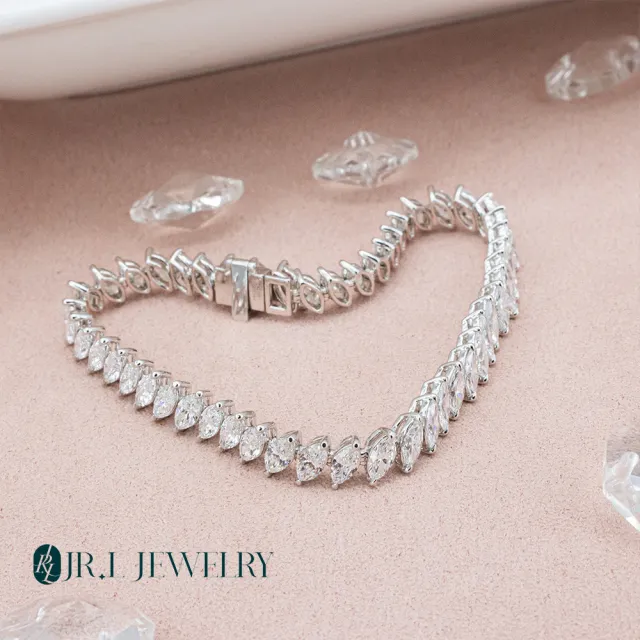 【JR.L金瑞利珠寶】雙12 7克拉 馬眼鑽 鑽石手鍊(培育鑽石 18K)