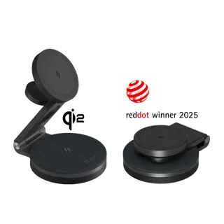 【ADAM 亞果元素】Mag 360 Qi2 雙15W三合一旅行磁吸無線充電座(無線/Magsafe)
