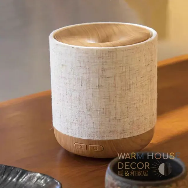 【Warm House Decor 暖和家居】復古布藝水氧機 香薰機 擴香機 小夜燈 純精油香薰機(水氧機 擴香機)