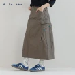 【a la sha】抹茶大口袋工裝裙