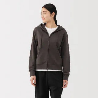 【MUJI 無印良品】女裏毛拉鍊連帽外套(柔白/淺灰/墨灰/黑色)