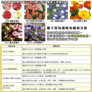 【蔬菜工坊】冬季可栽培花卉種子系列-各包裝數量詳見內文及圖片(魯冰花 波斯菊 蜀葵 金盞花)