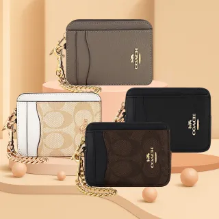 【COACH】大C PVC/皮革鍊帶卡夾/零錢包(多色任選)