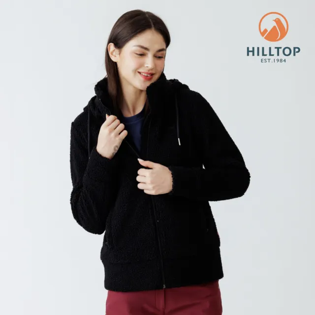 【Hilltop 山頂鳥】毛絨保暖刷毛外套 女款 黑色｜PH22XF30ECA0