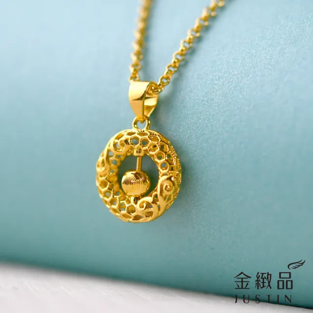 【金緻品】黃金墜子 幸福迴圈 0.55錢(5G工藝 純金墜飾 簍空 刻花 金圈 藤蔓 雙圈 海浪 貓眼金珠)