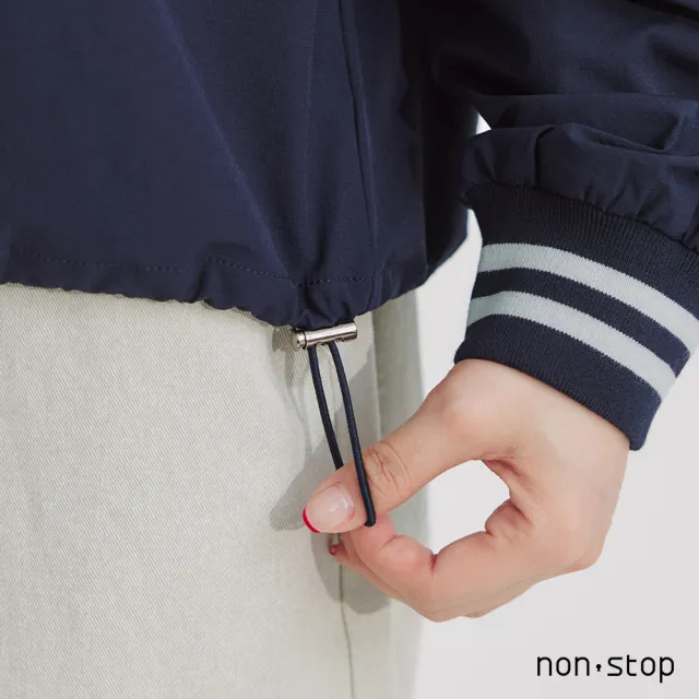 【non-stop】學院運動風刺繡連帽T恤-2色