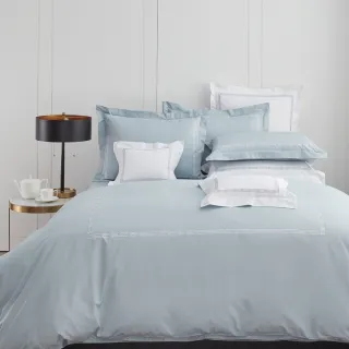 【WEDGWOOD】100%長纖棉刺繡兩用被床包枕套四件組 特大(深刻任選｜80支400織)