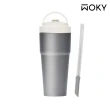 【WOKY 沃廚】Ti純鈦渾圓杯770ml-附彈跳粗吸管(鈦杯/隨行杯/吸管杯/保冰保溫杯/保冰保溫瓶)