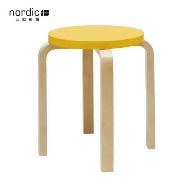 【北歐櫥窗】Artek Stool E60 四腳圓凳(鮮黃)