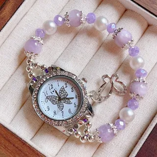 【勝弘珠寶】巴西天然多寶石手錶手鍊(水晶錶手鍊)