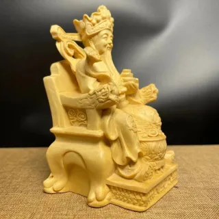 【LEEHER】黃楊木雕/財神爺雕像/木雕擺件/鎮宅招財/佛像供奉/風水擺設/崖柏佛像/開運送禮