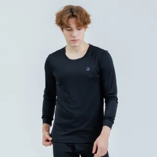 【Hilltop 山頂鳥】THERMOLITE保暖吸濕快乾長袖U領衛生衣 薄款 男款 黑｜PH56XM97ECA0