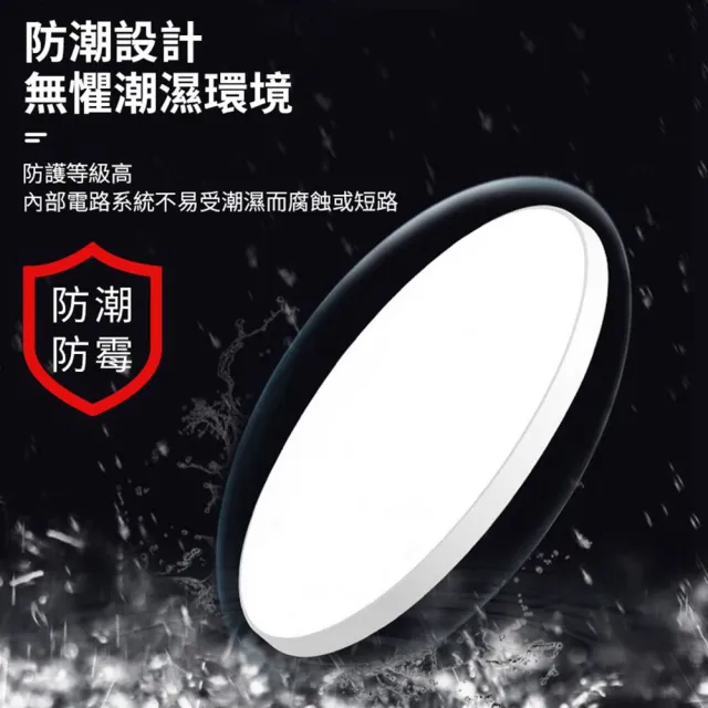 【聚美照明】吸頂燈 防潮吸頂燈 超薄三防吸頂燈 35cm三防燈（三色變光36w）超薄款(防潮/防霉/防蚊)