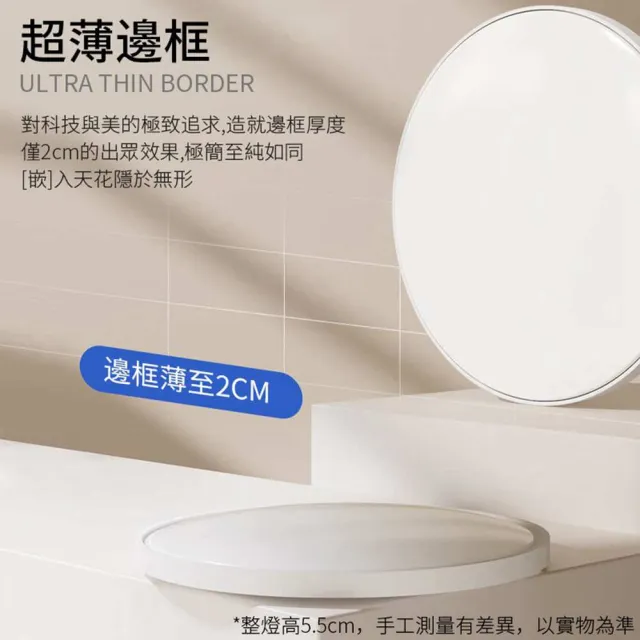 【聚美照明】吸頂燈 防潮吸頂燈 超薄三防吸頂燈 28cm三防燈（三色變光24w）超薄款(防潮/防霉/防蚊)