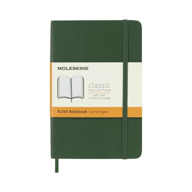 【MOLESKINE】經典軟皮筆記本(軟皮 口袋型 橫線 綠 筆記本)