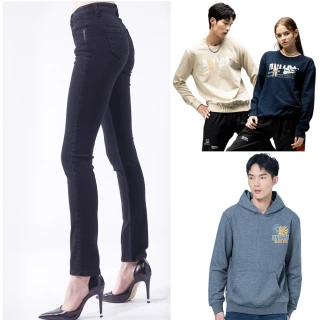 【BLUE WAY】momo獨家 男裝 女裝 長T 大學T 帽T 棉褲 顯瘦牛仔褲_超值多款選