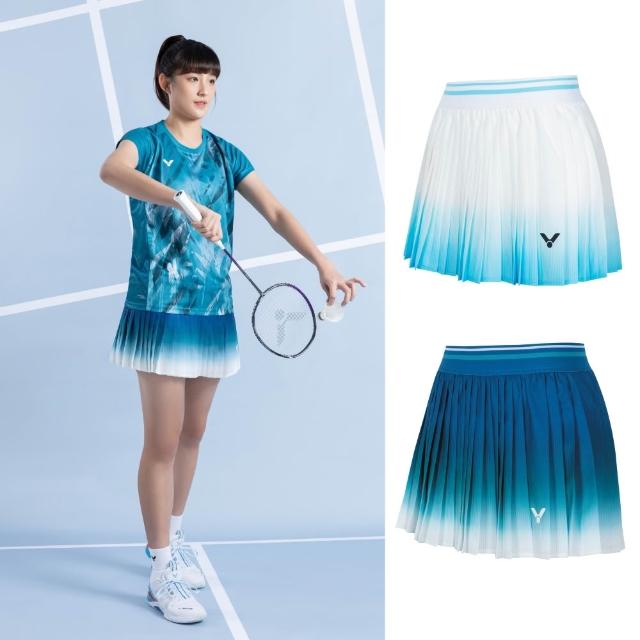 【VICTOR 勝利體育】國際選手推廣服 運動短褲裙 女款(K-56300 A/B 白藍/銀河藍)