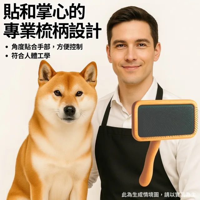 【Chris Christensen克莉絲汀森】Mark III波浪木柄美容氣墊針梳(中小型犬用)
