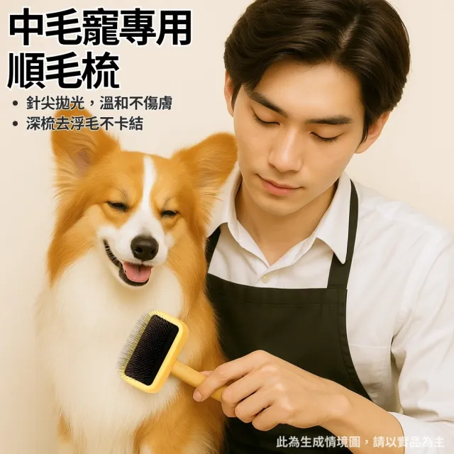 【Chris Christensen克莉絲汀森】Karben系列木柄局部修飾氣墊寵物針梳(迷你型)