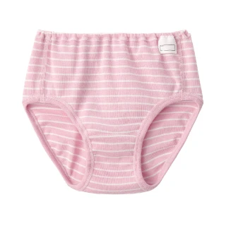 【MUJI 無印良品】兒童針織內褲(粉紅橫紋/淺藍橫紋)