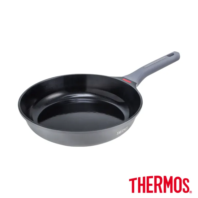 【THERMOS 膳魔師】超值3入_新一代星曜不沾鍋單柄附蓋壓鑄平底鍋28cm+不鏽鋼二入刀具組(TFC-F28N+FA-05N)