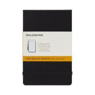 【MOLESKINE】經典硬殼橫線口袋型記者型筆記本- 黑(筆記本)