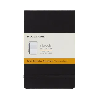 【MOLESKINE】經典硬殼橫線口袋型記者型筆記本- 黑(筆記本)