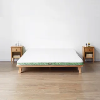 【hoi! 好好生活】預購60天★源氏木語兒童防螨抗敏乳膠椰棕薄床墊5尺/150x200x8cm J23綠