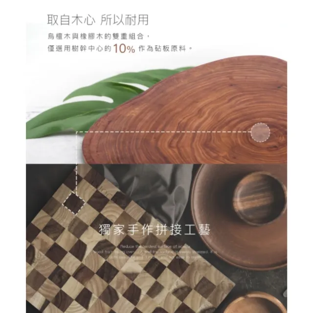 【義大利CUOCO】純淨自然系列-頂級棋盤格原木砧板37x26cm(使用相思木及橡膠木核心10%)